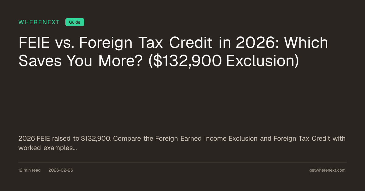 FEIE vs Foreign Tax Credit 2026: $132,900 Exclusion Explained | WhereNext