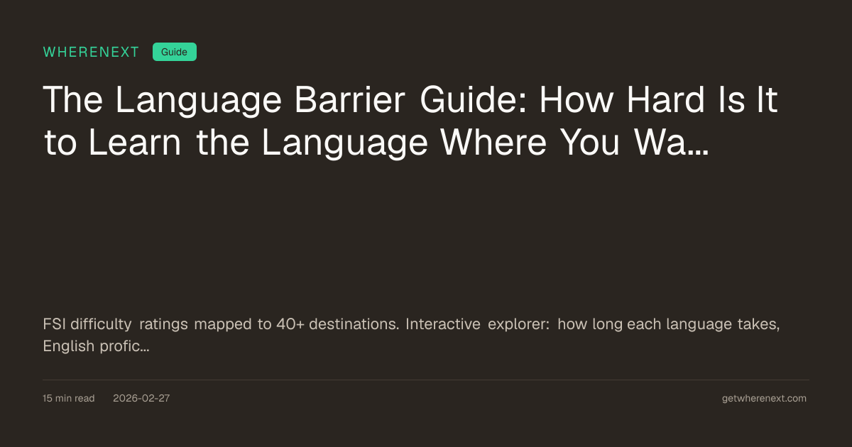 The Language Barrier Guide: How Hard Is It to Learn the Language Where ...