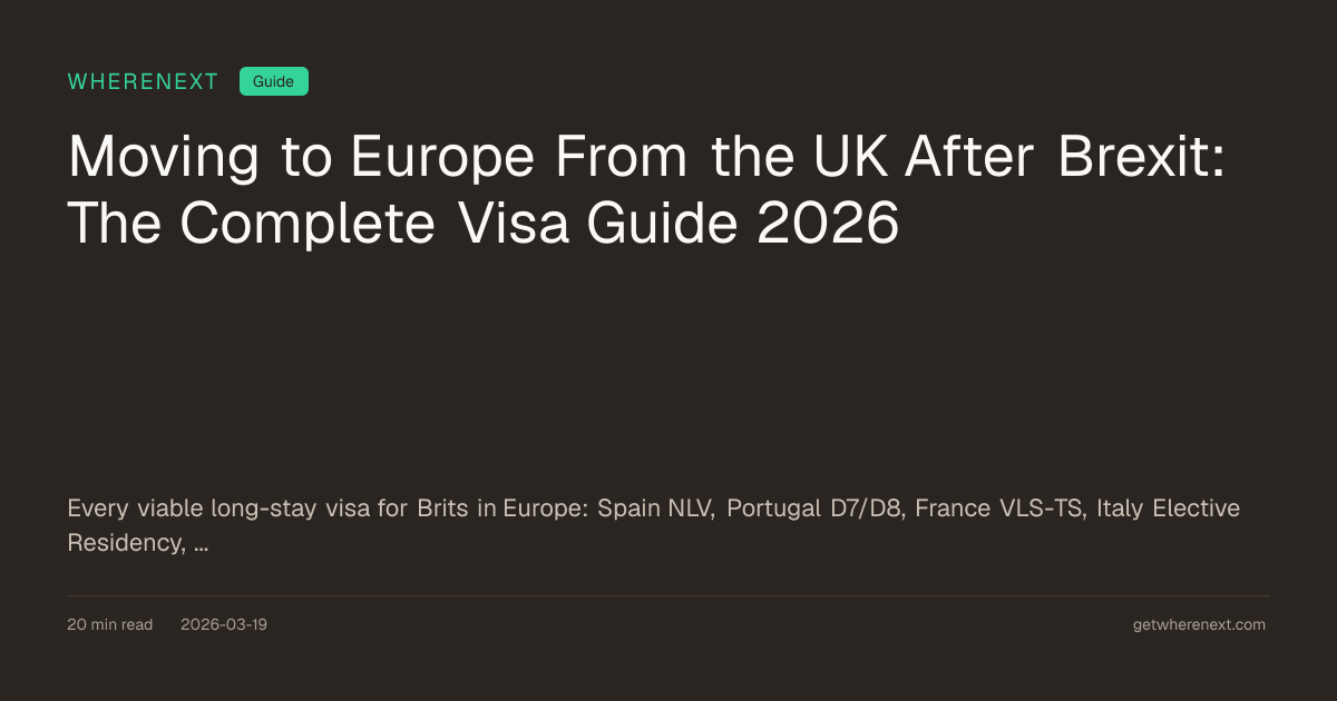 Moving to Europe From the UK After Brexit: The Complete Visa Guide 2026 ...